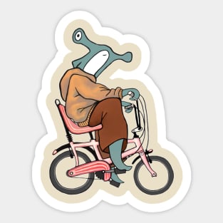 Hammerhead Shark Ridding a Banana Bike Sticker